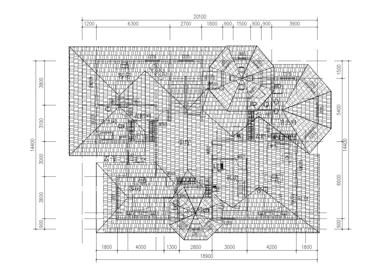 30套二层别墅建筑施工图（CAD）cad施工图下载【ID:149891127】