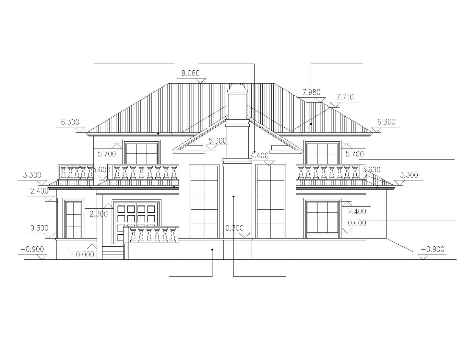 30套二层别墅建筑施工图（CAD）cad施工图下载【ID:149891127】