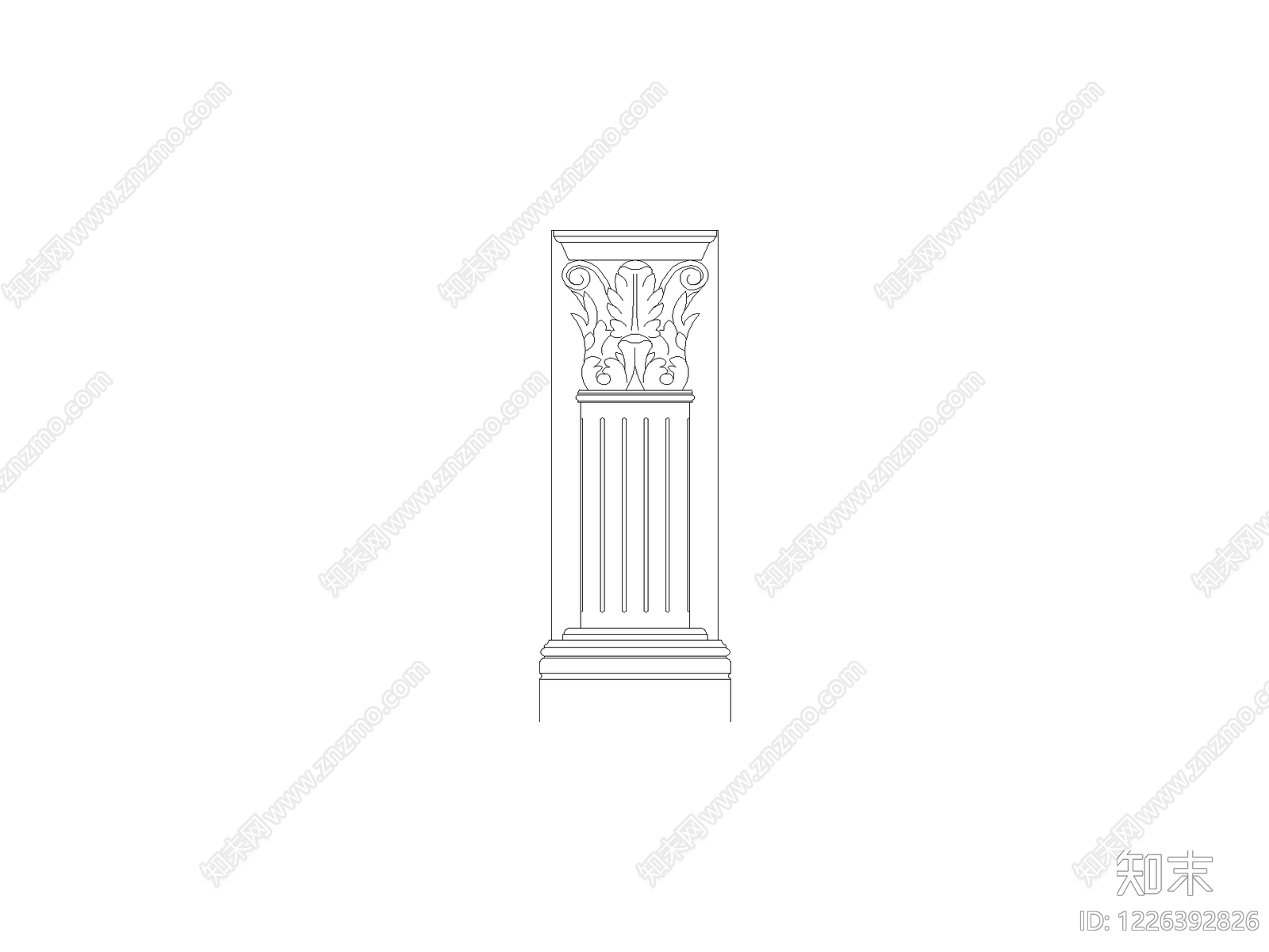 雕塑装饰构件cad施工图下载【ID:1226392826】