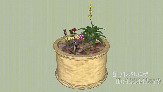 现代花草SU模型草图