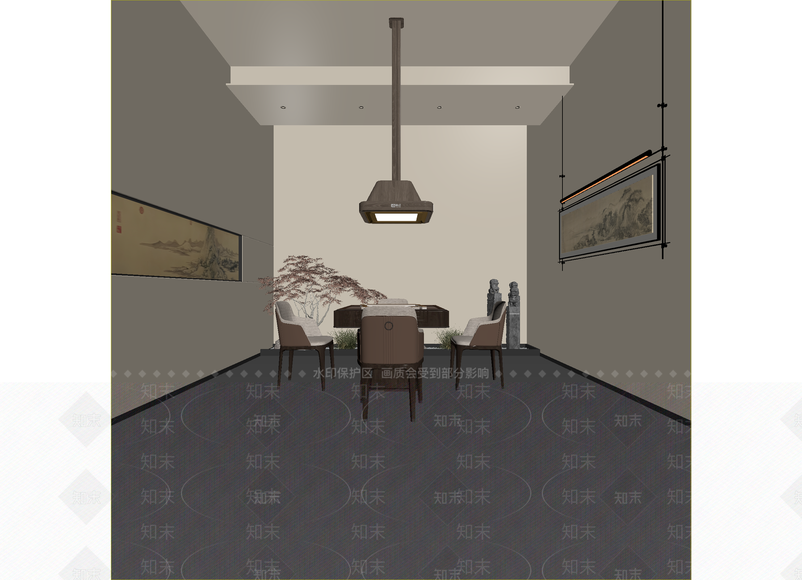 新中式茶馆3D模型下载【ID:1215189397】