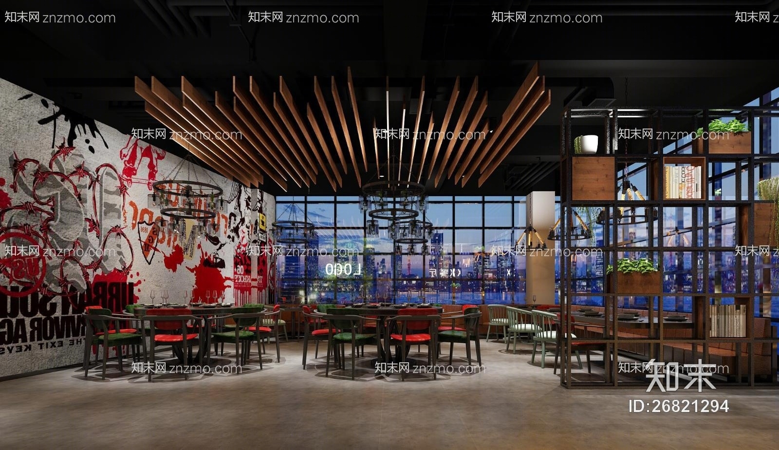 工业餐厅3D模型下载【ID:26821294】