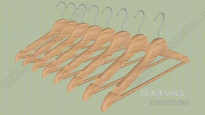 布梅朗衣架43x1.4x20厘米，木材8套SU模型下载【ID:626727695】