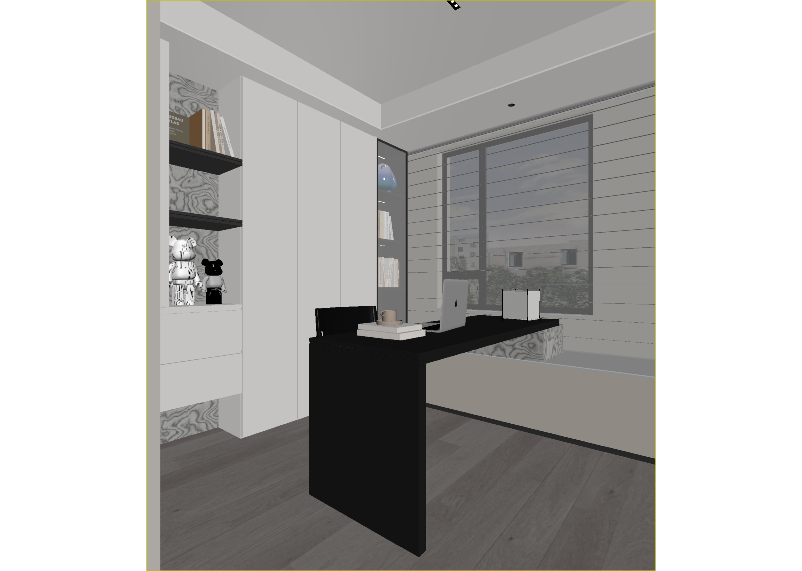 现代书房3D模型下载【ID:1215175985】