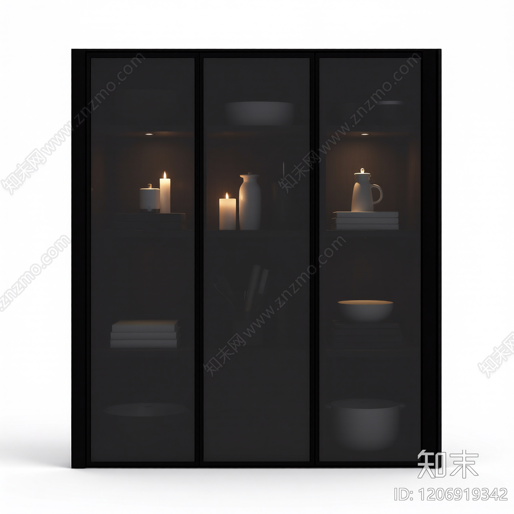 黑色滑动隔断门3D模型下载【ID:1206919342】