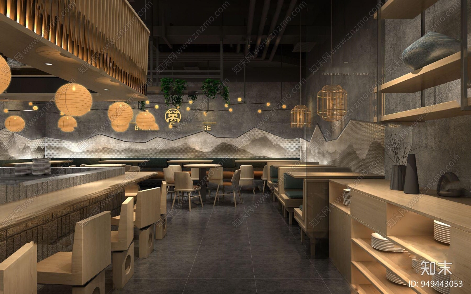 日式料理餐厅3D模型下载【ID:949443053】