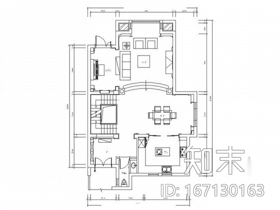 [江苏]精品风景区高贵典雅欧美风格混搭联体别墅装修室内...施工图下载【ID:167130163】