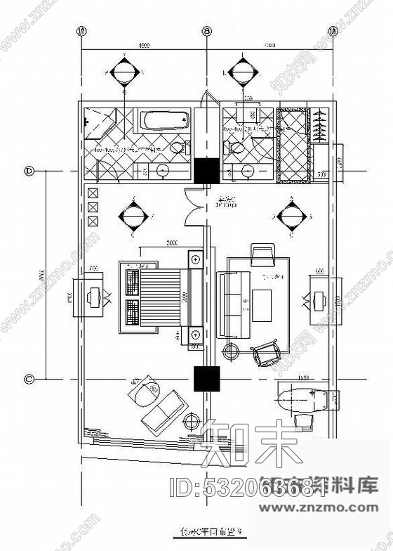 施工图国际大酒店套房设计图Ⅱcad施工图下载【ID:532063681】