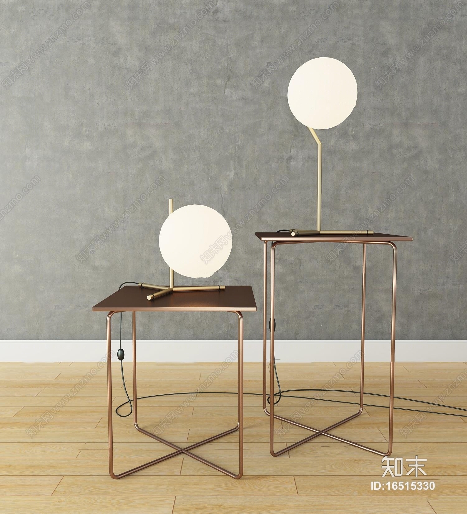现代金属角几台灯3D模型下载【ID:16515330】