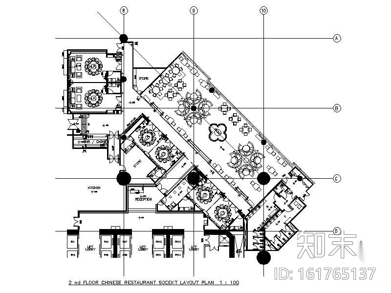 [澳门]五星级酒店中餐厅装修图（含效果）cad施工图下载【ID:161765137】