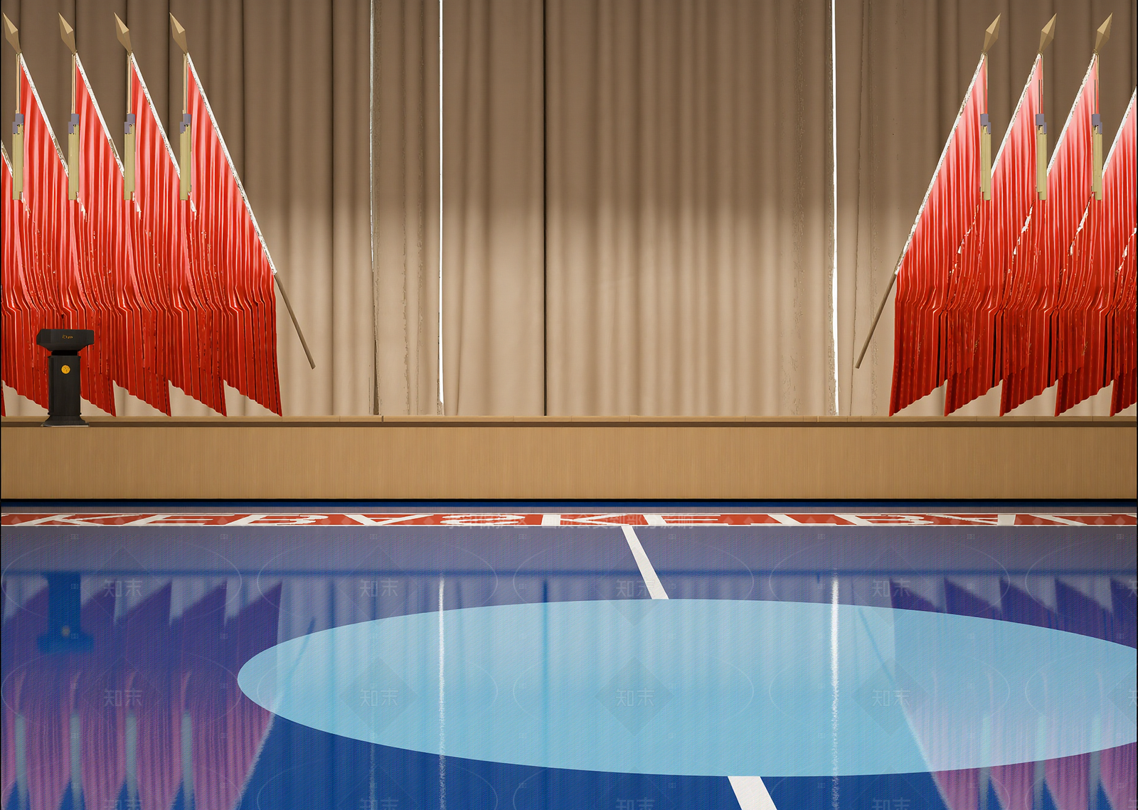 现代舞台平台3D模型下载【ID:1214975410】