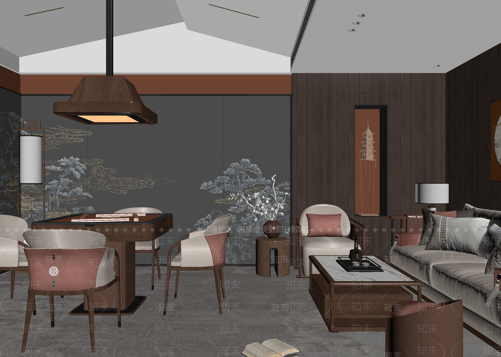 新中式茶馆3D模型下载【ID:1215027675】