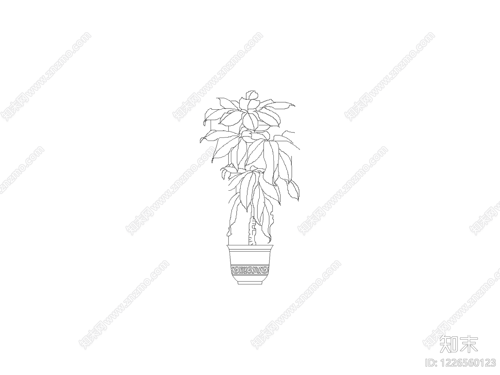 种绿植盆栽图块cad施工图下载【ID:1226560123】