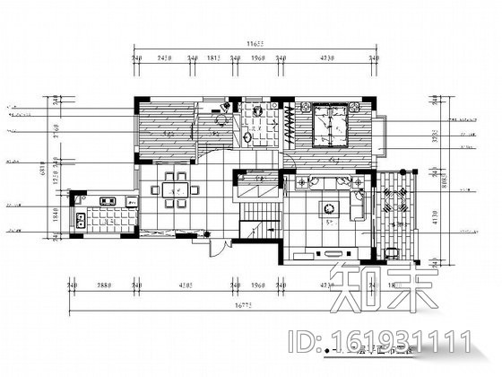 某住宅设计装修图cad施工图下载【ID:161931111】