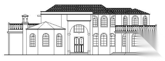 某欧式二层别墅建筑施工图cad施工图下载【ID:149923102】