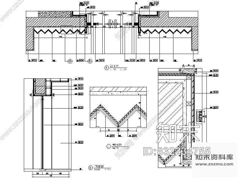 图块/节点大堂装饰门详图cad施工图下载【ID:832234755】