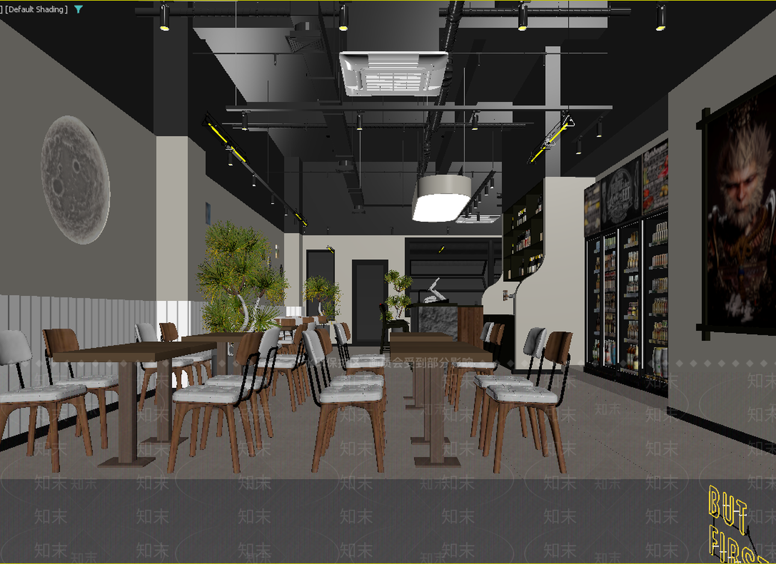 工业咖啡厅3D模型下载【ID:1214830848】