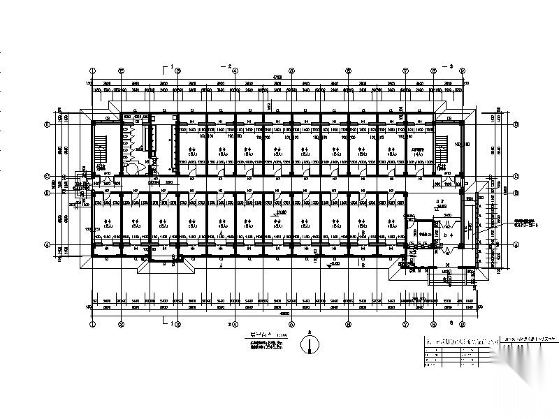 [宁夏]市级现代风格中学宿舍楼及食堂施工图cad施工图下载【ID:165931178】