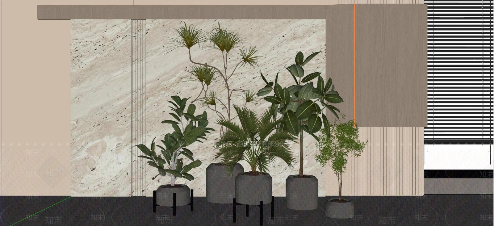绿植盆栽SU模型下载【ID:1128416228】