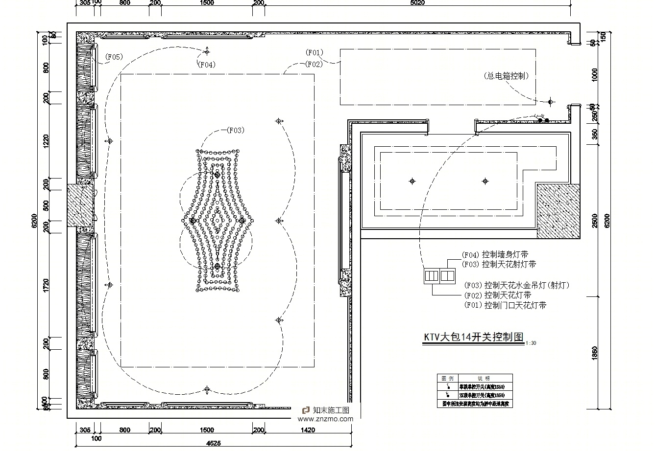 KTV包房样本图纸cad施工图下载【ID:76889253】