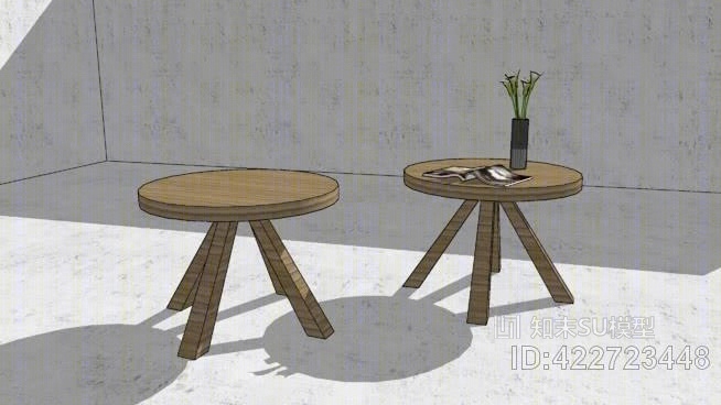 圆形咖啡桌SU模型下载【ID:422723448】