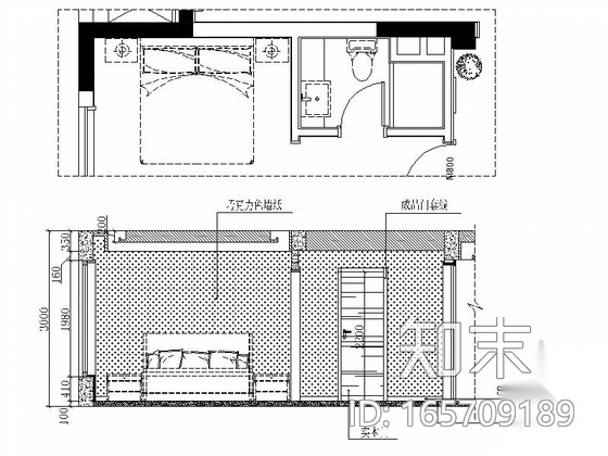 [成都]现代中式三居室住宅室内设计全套装修图（含效果）施工图下载【ID:165709189】