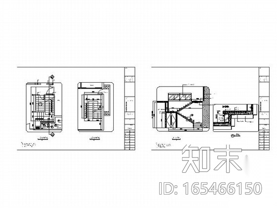 时尚餐厅楼梯详图cad施工图下载【ID:165466150】