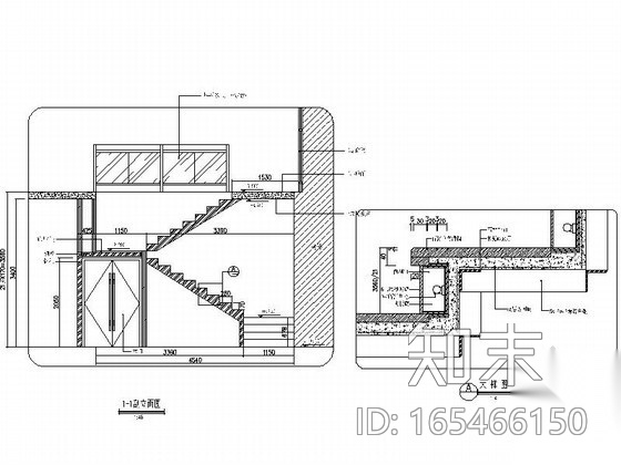 时尚餐厅楼梯详图cad施工图下载【ID:165466150】