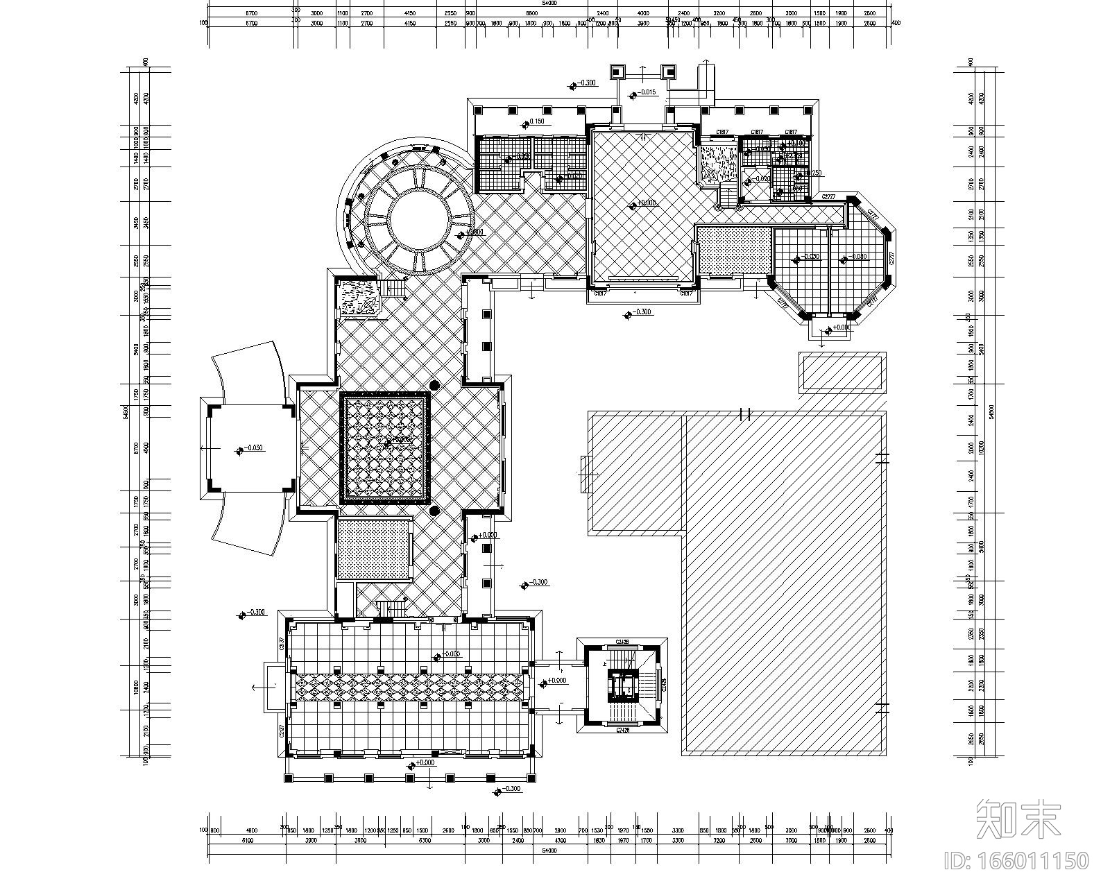 南通华强城售楼处室内装修施工图cad施工图下载【ID:166011150】