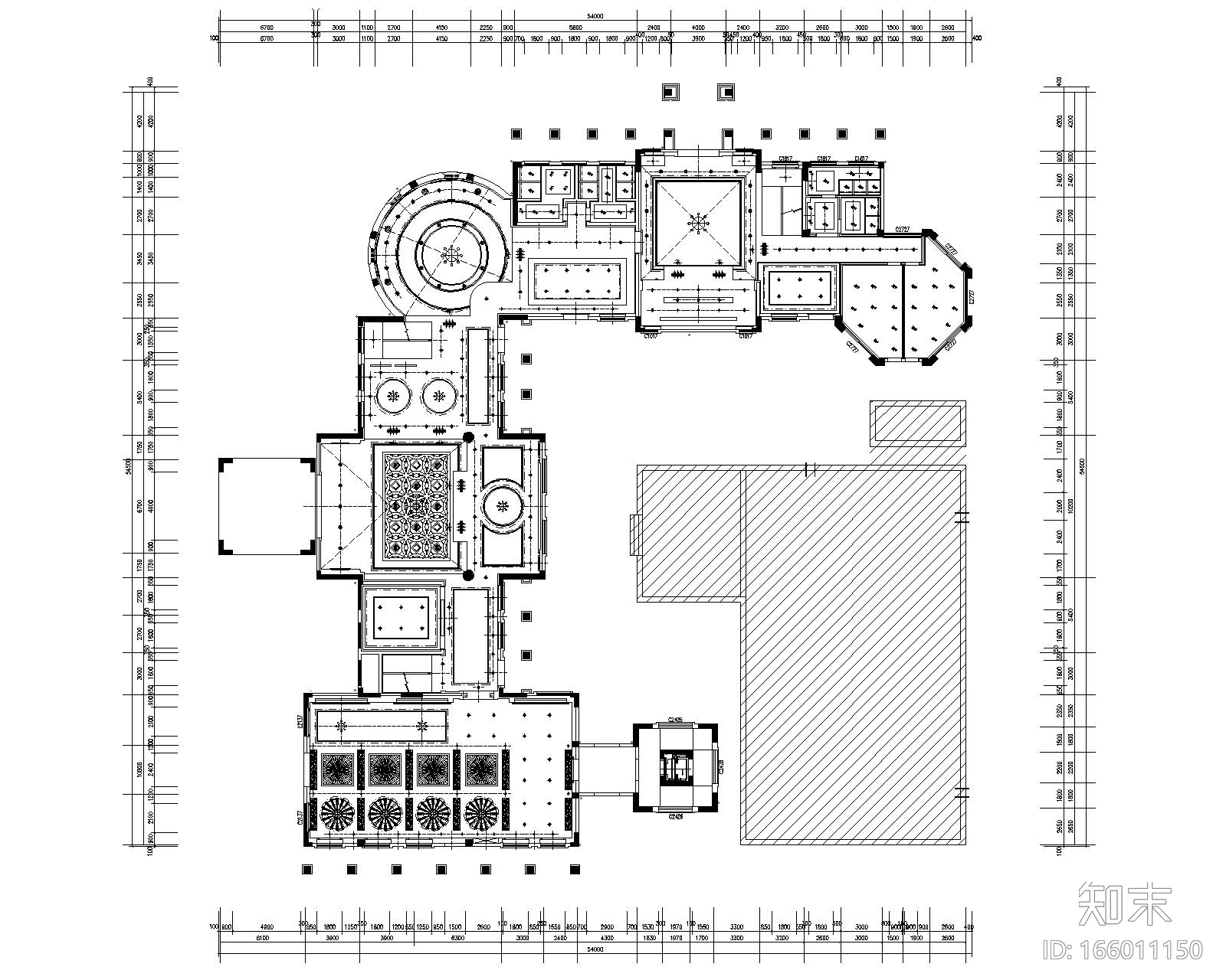 南通华强城售楼处室内装修施工图cad施工图下载【ID:166011150】