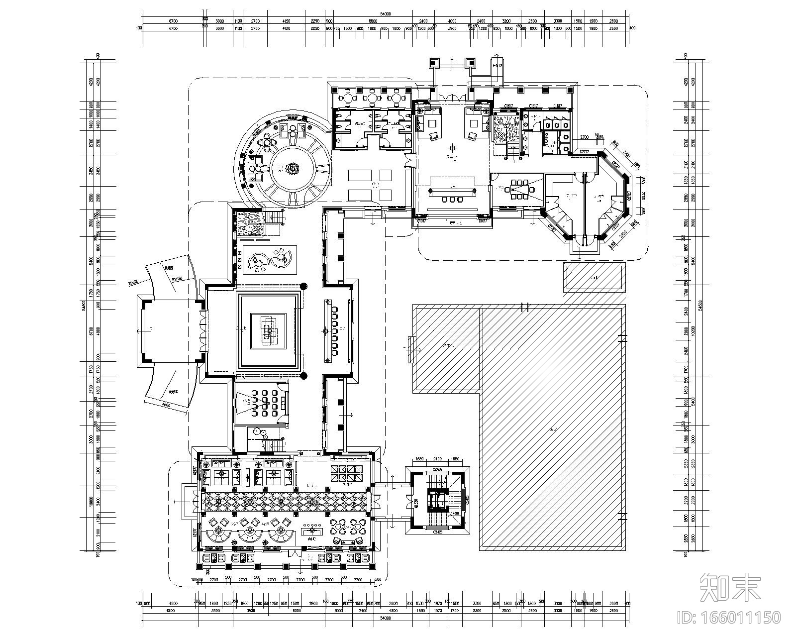 南通华强城售楼处室内装修施工图cad施工图下载【ID:166011150】