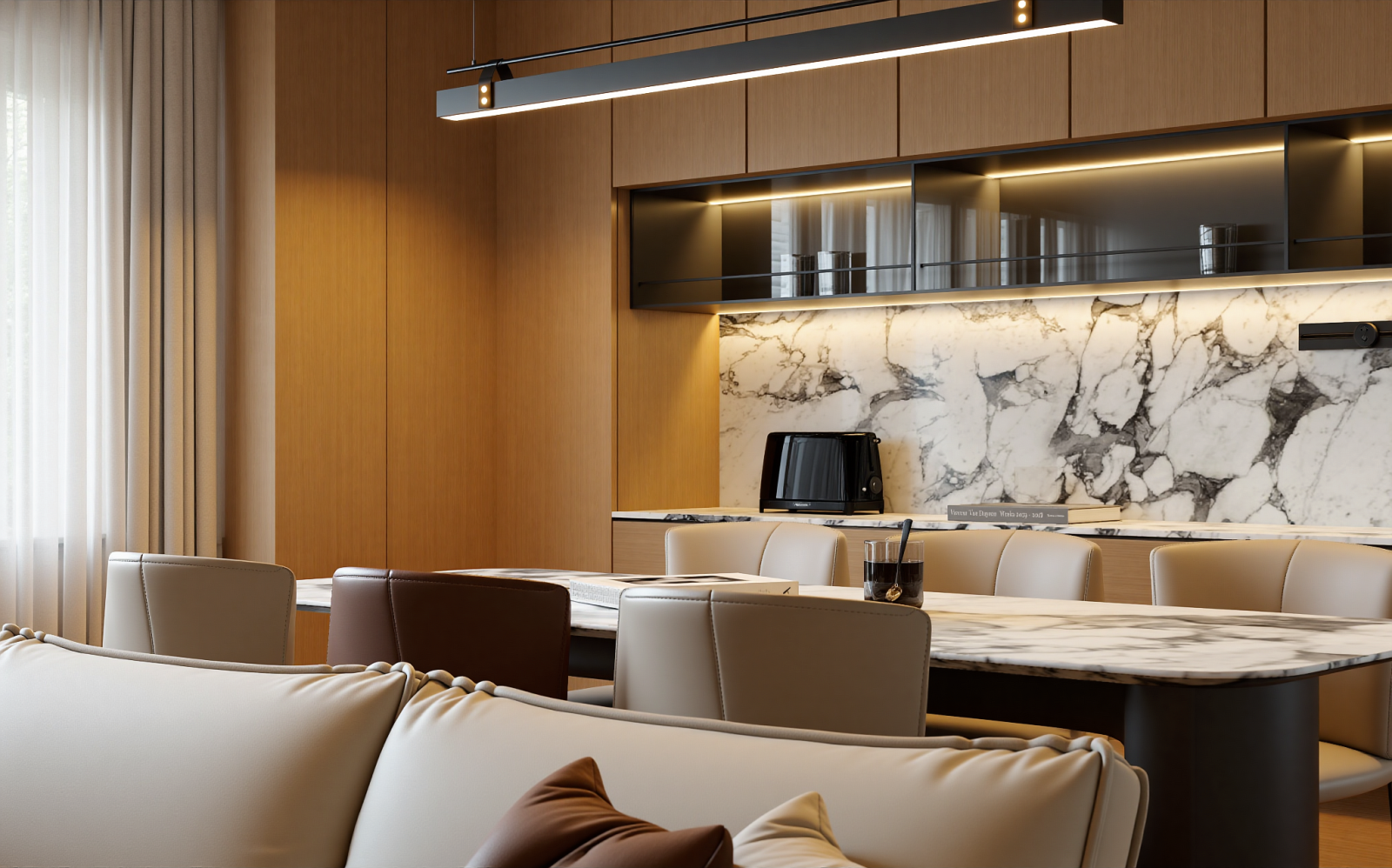 现代酒店餐厅3D模型下载【ID:1215154415】