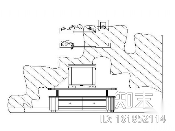 视听柜图块cad施工图下载【ID:161852114】