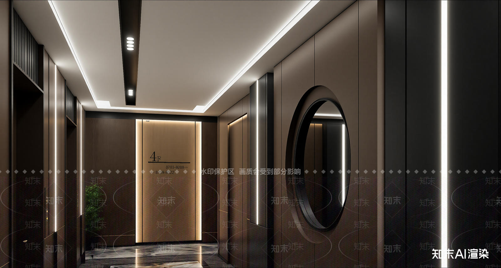 现代酒店走廊3D模型下载【ID:1214975656】