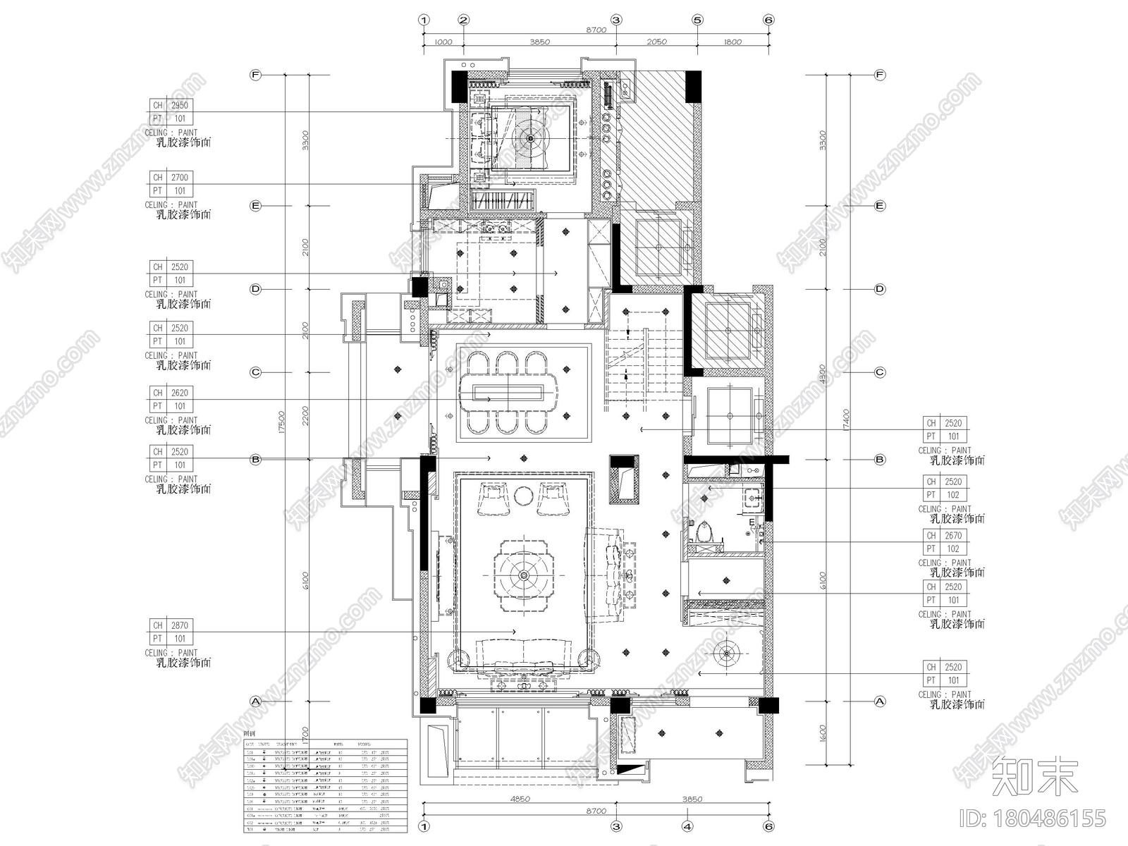 [上海]264㎡现代四居下叠样板间装修施工图cad施工图下载【ID:180486155】