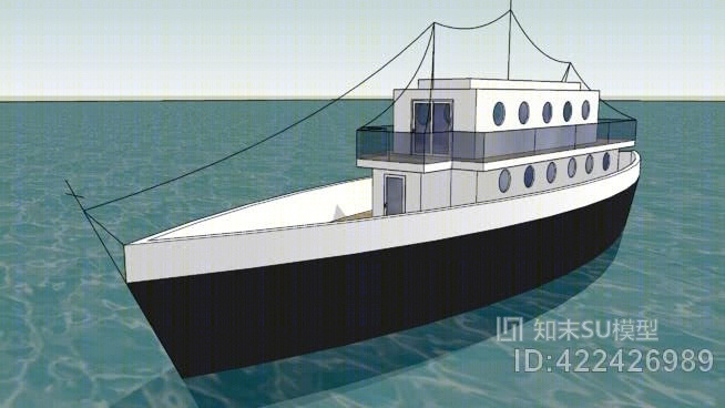 豪华游艇SU模型下载【ID:422426989】