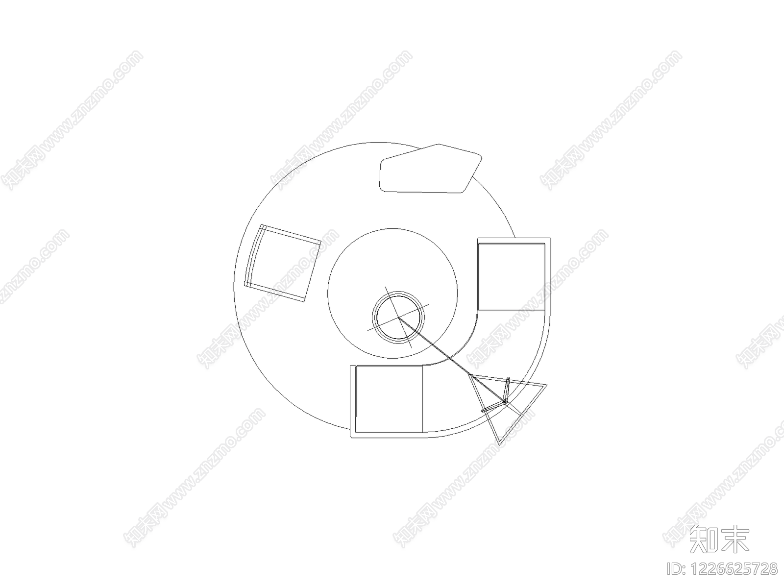 现代意式沙发组合沙发沙发椅懒人沙发弧形沙发综合沙发图块施工图cad施工图下载【ID:1226625728】