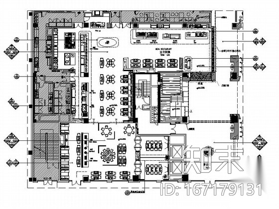 [湖北]五星级品牌假日酒店餐厅装修CAD施工图（含效果）施工图下载【ID:167179131】