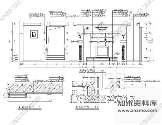 图块/节点客厅电视墙详图cad施工图下载【ID:832275717】