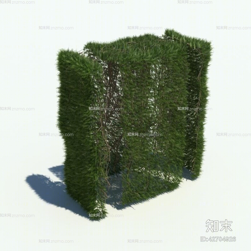 绿色绿植墙3D模型下载【ID:42704926】