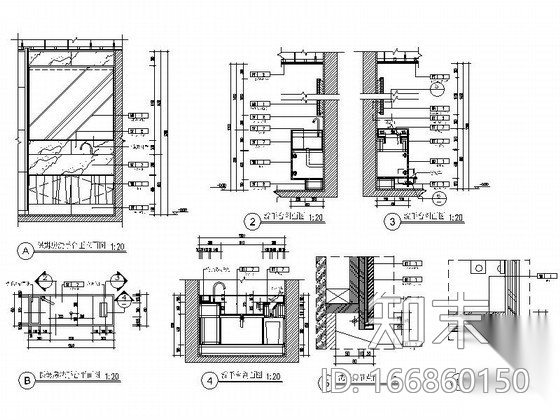 某家装洗手台节点CAD图块下载施工图下载【ID:166860150】