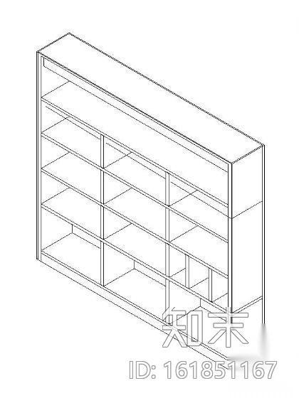 书柜CAD三维图块1施工图下载【ID:161851167】