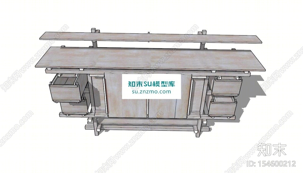 格里特里特维尔德设计的餐具柜SU模型下载【ID:154600212】
