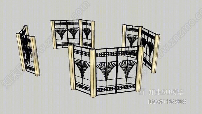 舞厅烧烤屏风SU模型下载【ID:931138698】