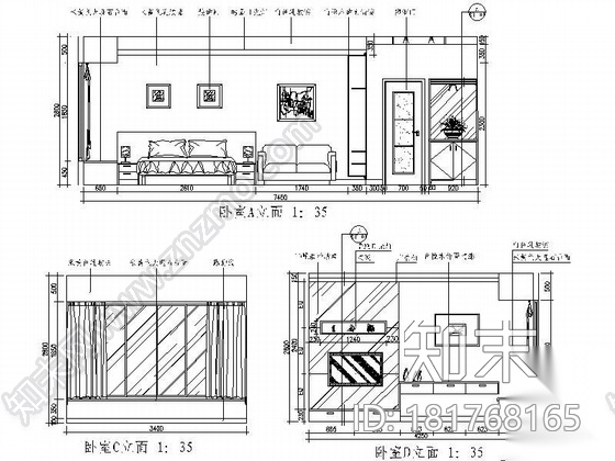 [深圳]某小户型两种方案设计图（含效果）cad施工图下载【ID:181768165】