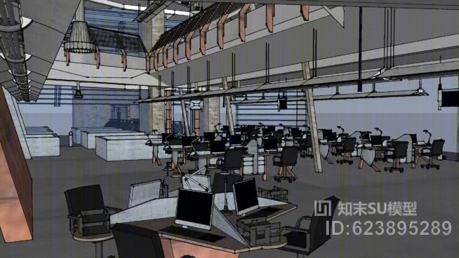 现代灯具SU模型草图