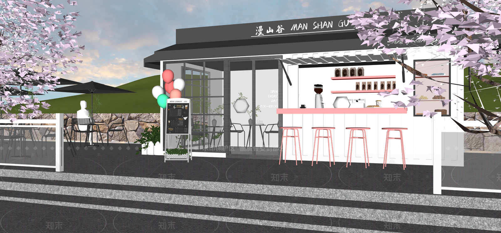 现代咖啡厅SU模型下载【ID:1215925095】