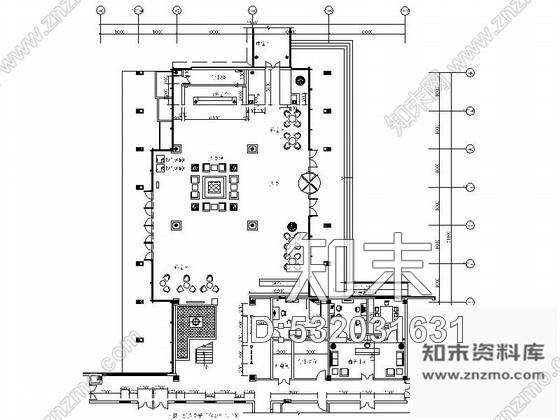 施工图青岛度假酒店新中式风格大堂装修施工图含效果cad施工图下载【ID:532031631】