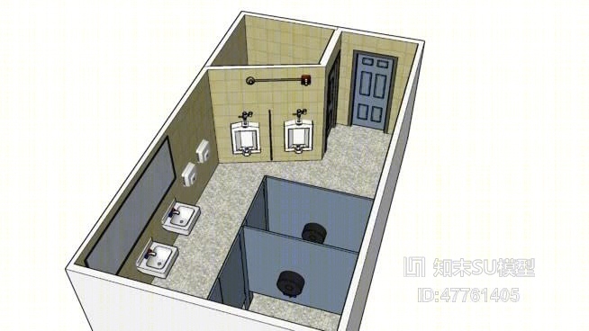 公共卫生间SU模型下载【ID:47761405】