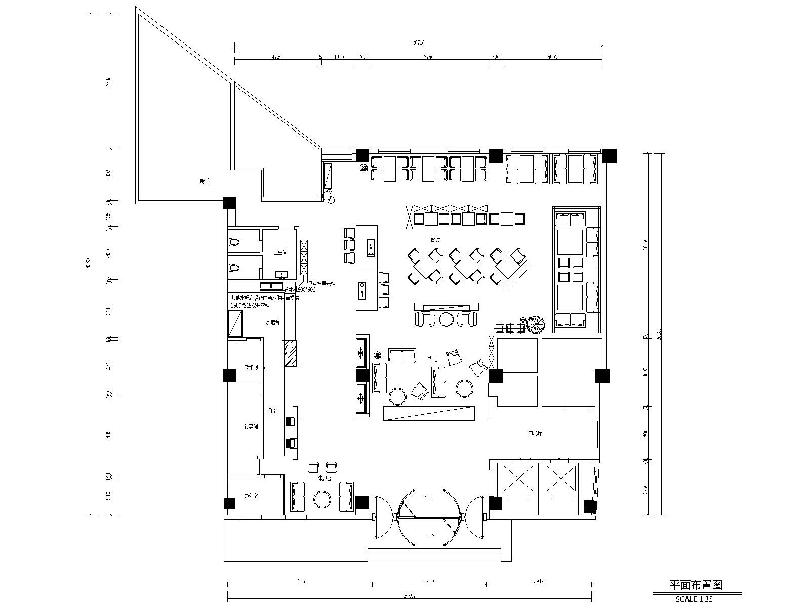 喆啡连锁酒店大堂客房设计施工图+效果图施工图下载【ID:160711188】